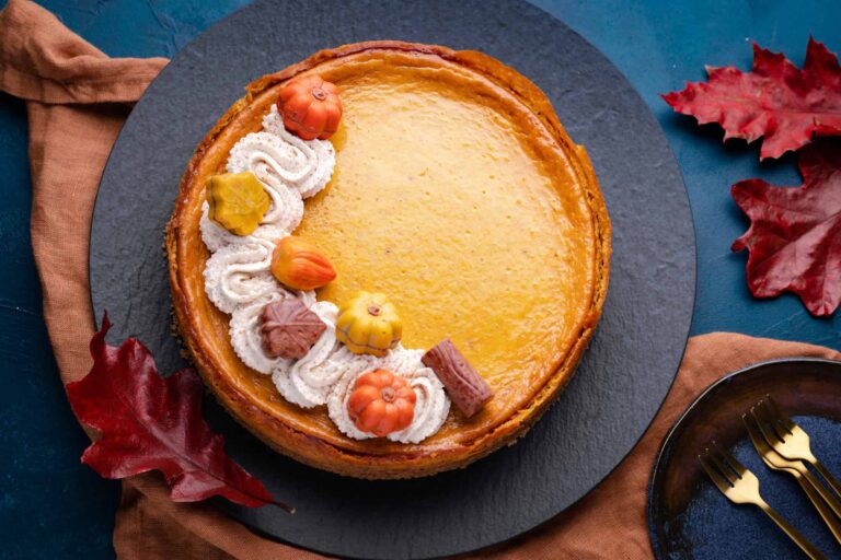 Pompoencheesecake met sinaasappelkaramel