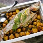 zeebaars uit de oven met citroen en krieltjes 1 1