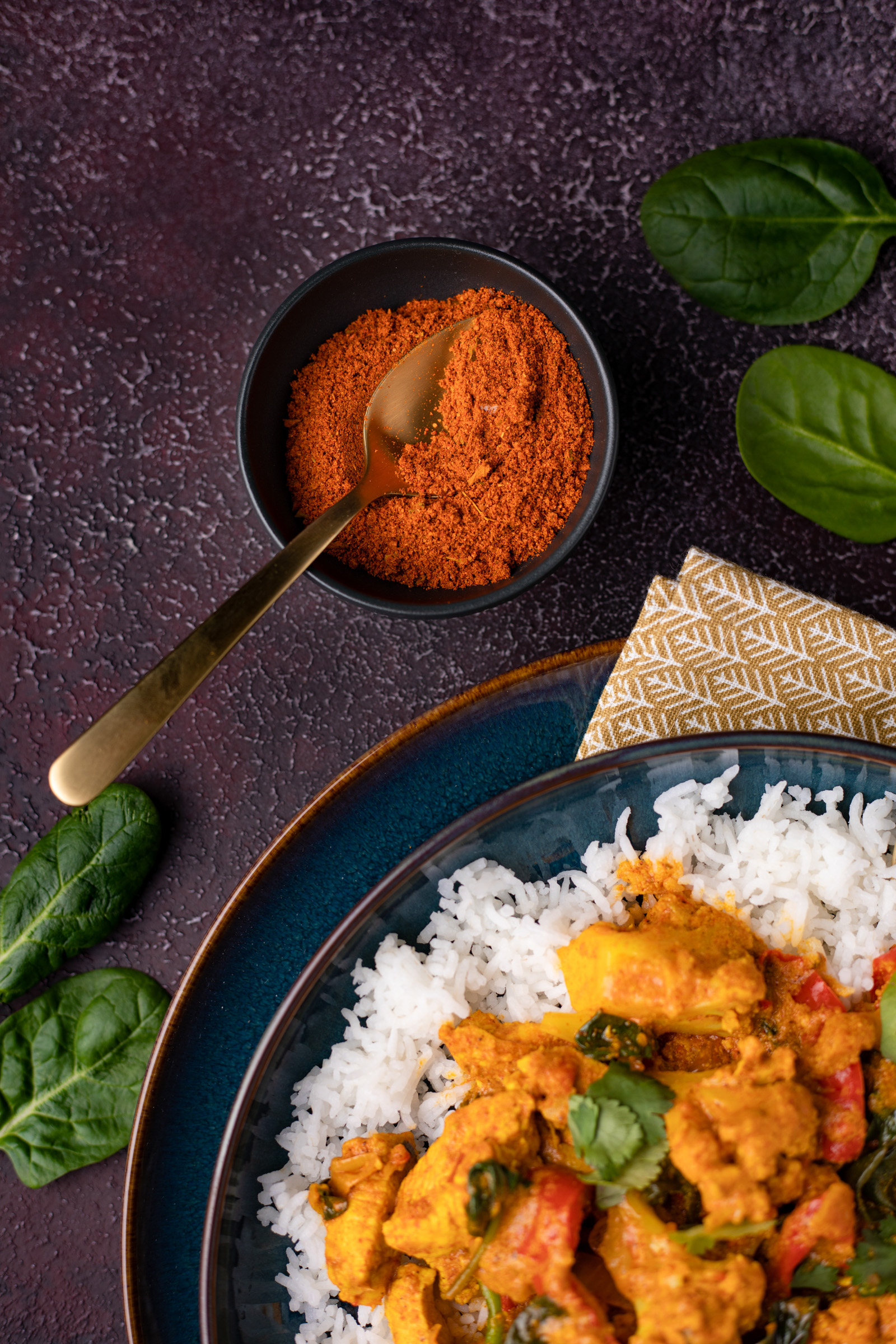 snelle tandoori curry met kip bloemkool en spinazie 3