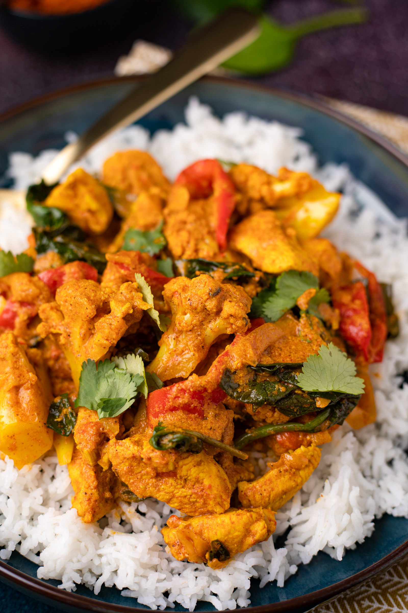 snelle tandoori curry met kip bloemkool en spinazie 5