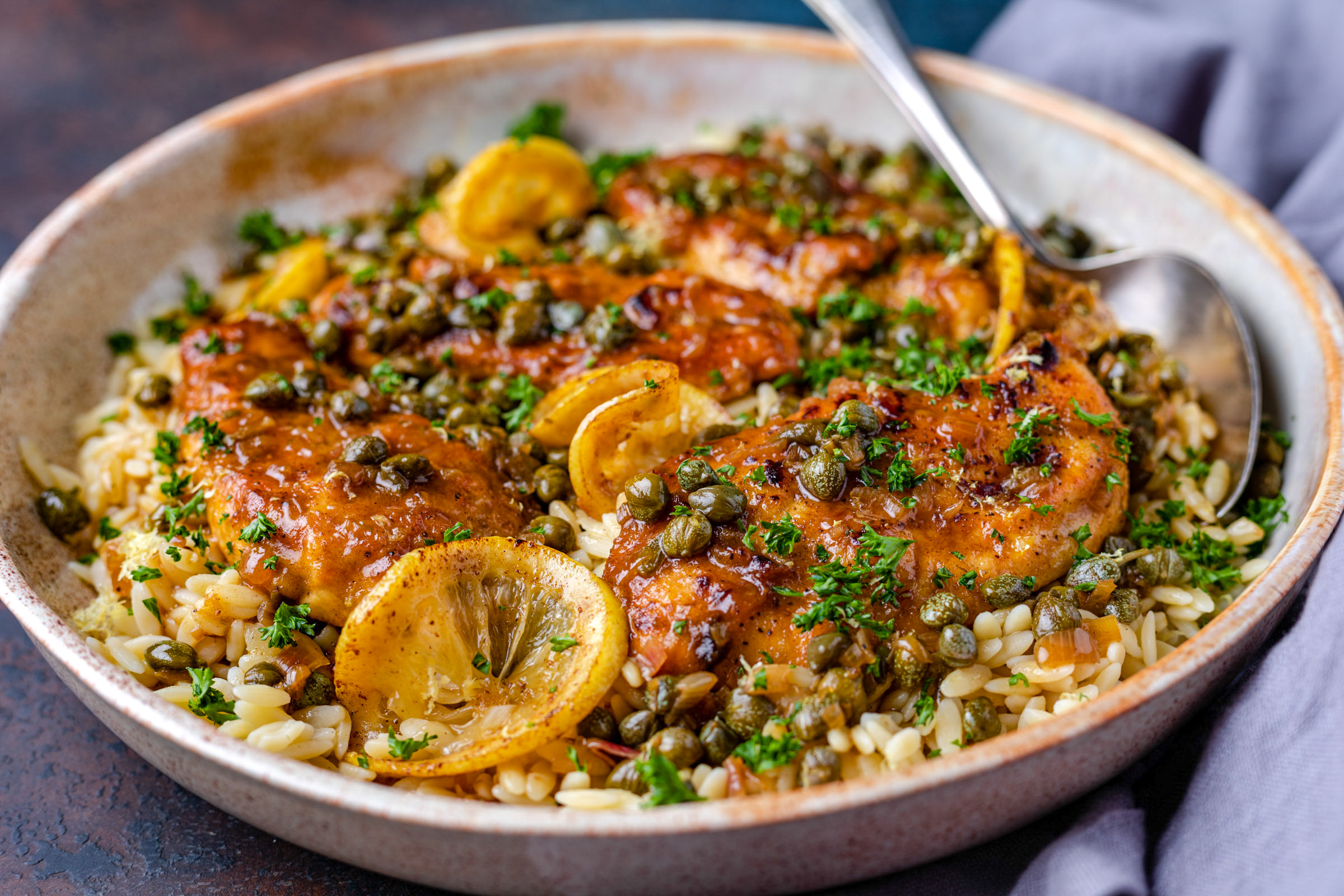 kip piccata met orzo 1