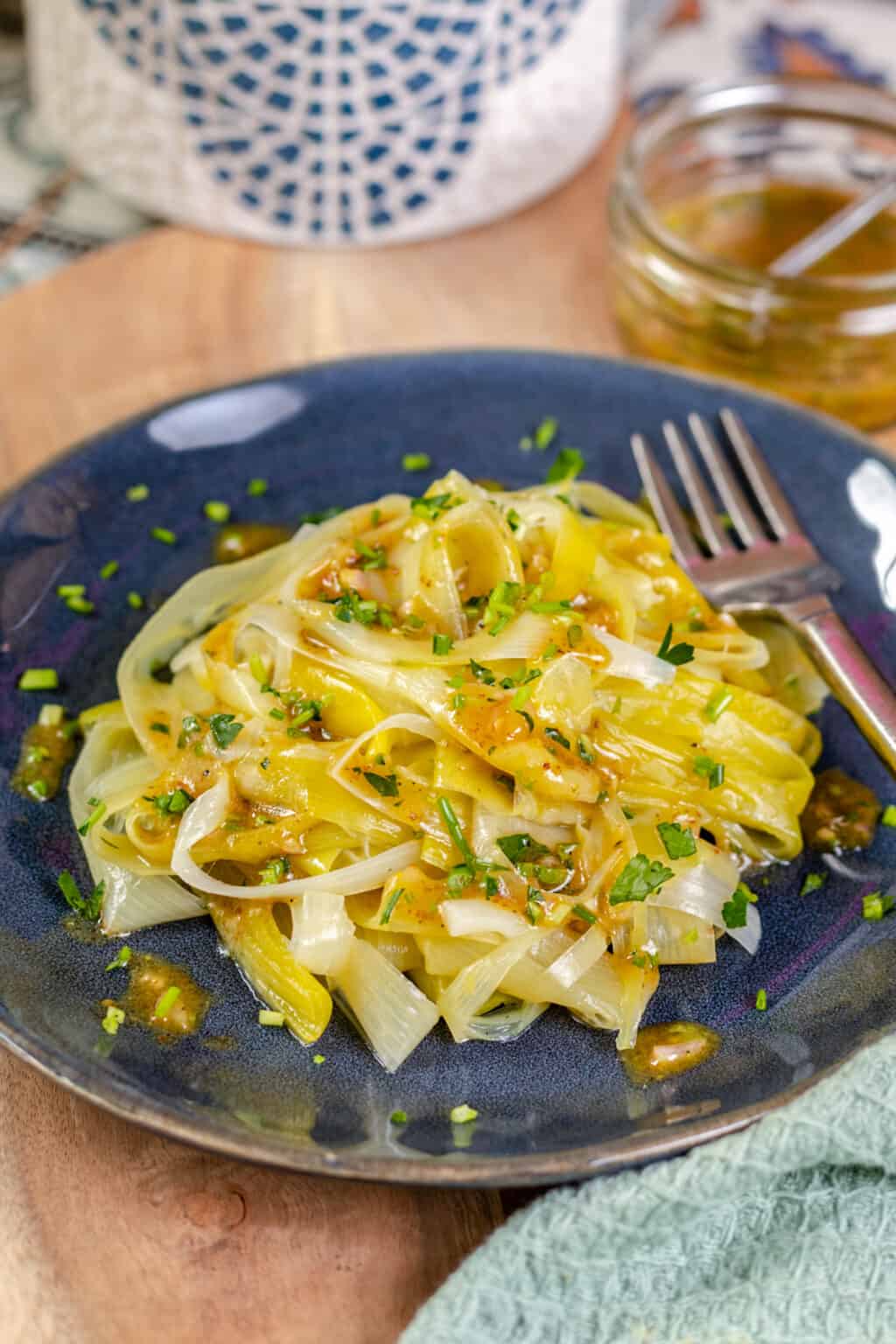 Prei van de barbecue met kruiden vinaigrette Francesca Kookt